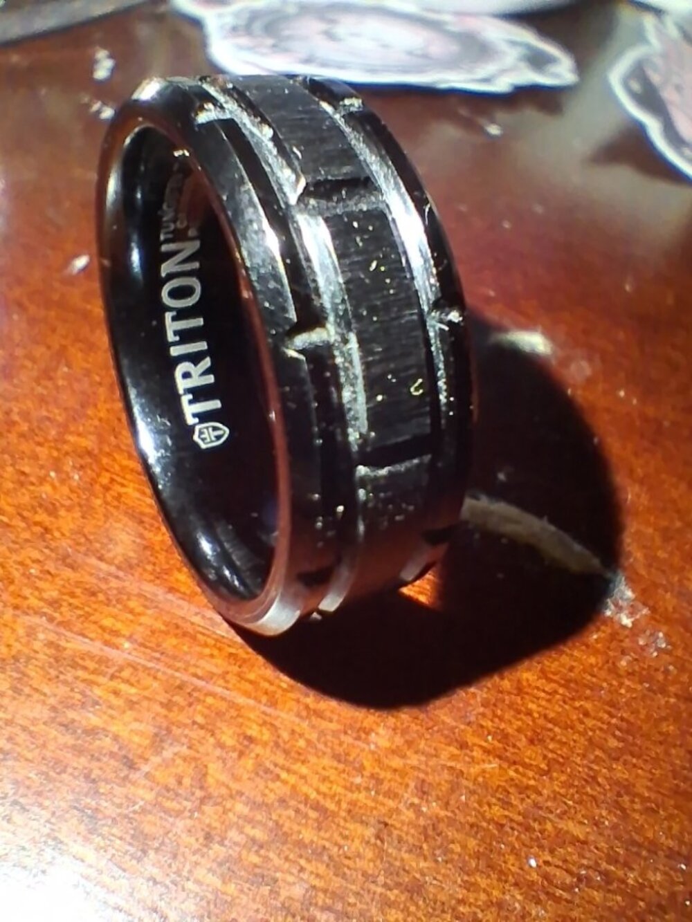 Triton TC850 Black Tungsten Carbide Men's Band Ring - Size 11.5
